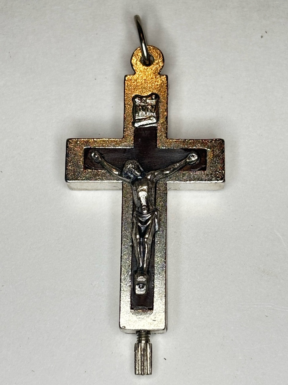 Vintage MEDJUGORJE Relic Hinged Crucifix Reliquary Religious Catholic Cross